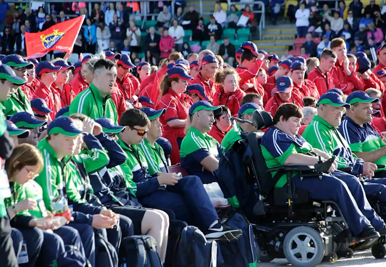 Athletes crowd Special Olympics