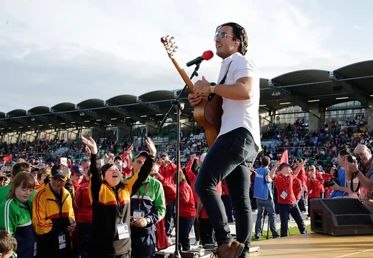 Singer at Special Olympics