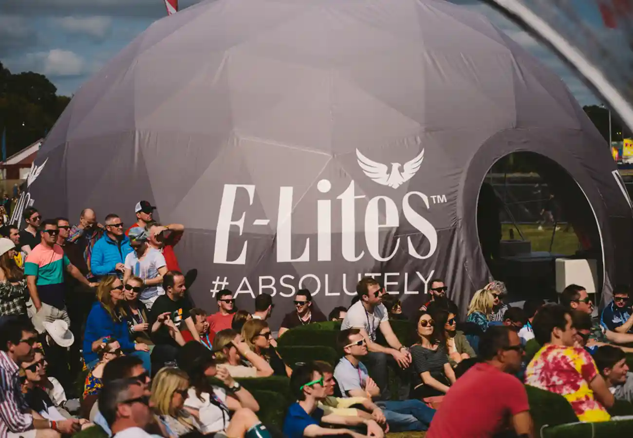 E-Lites Brand Activation Festivals Brand Activation Experiential dome with people