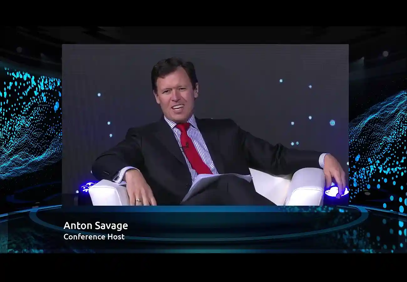 CarTrawler Virtual Event MC spekaer Anton Savage screen