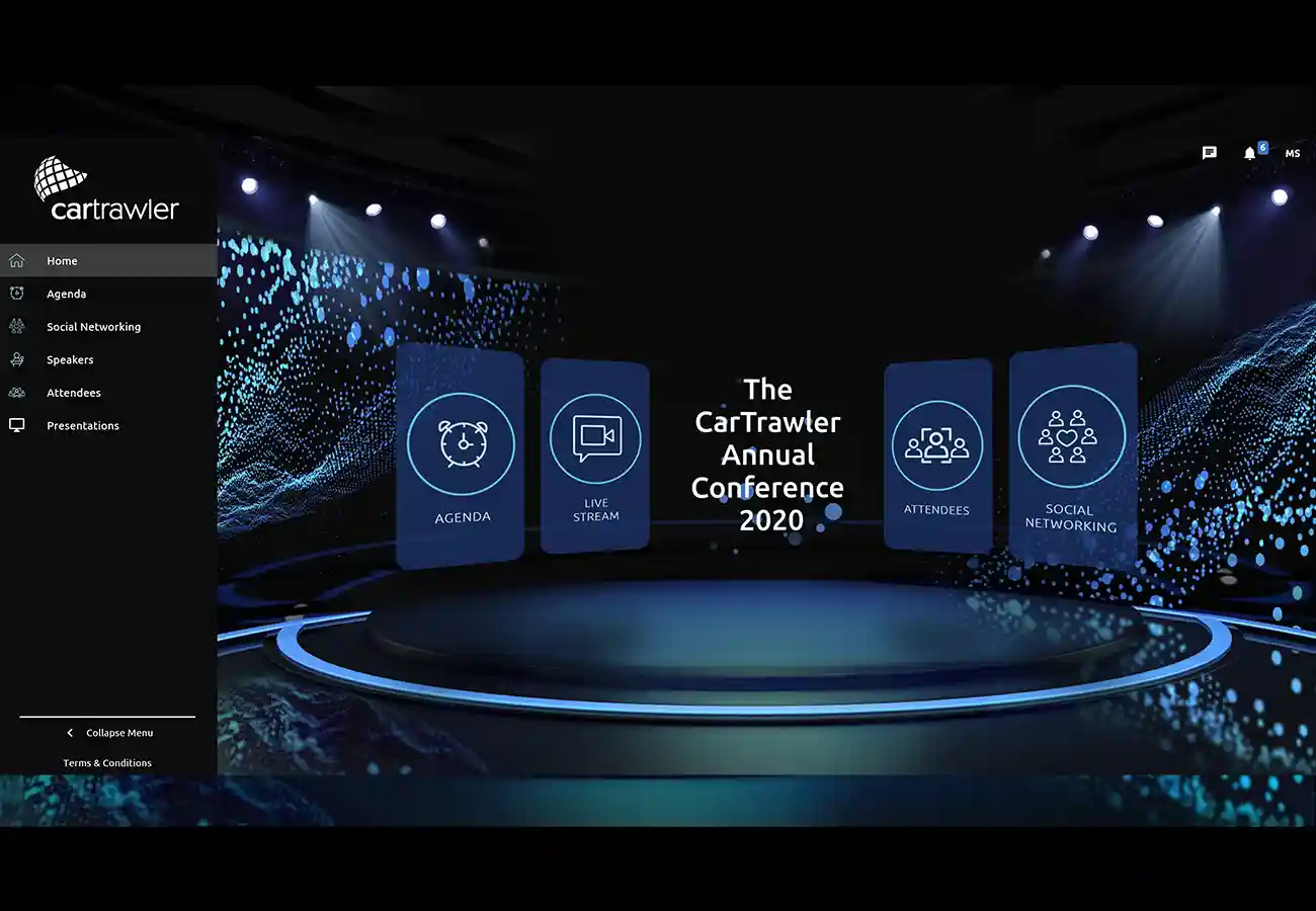 CarTrawler Virtual Event platform website home