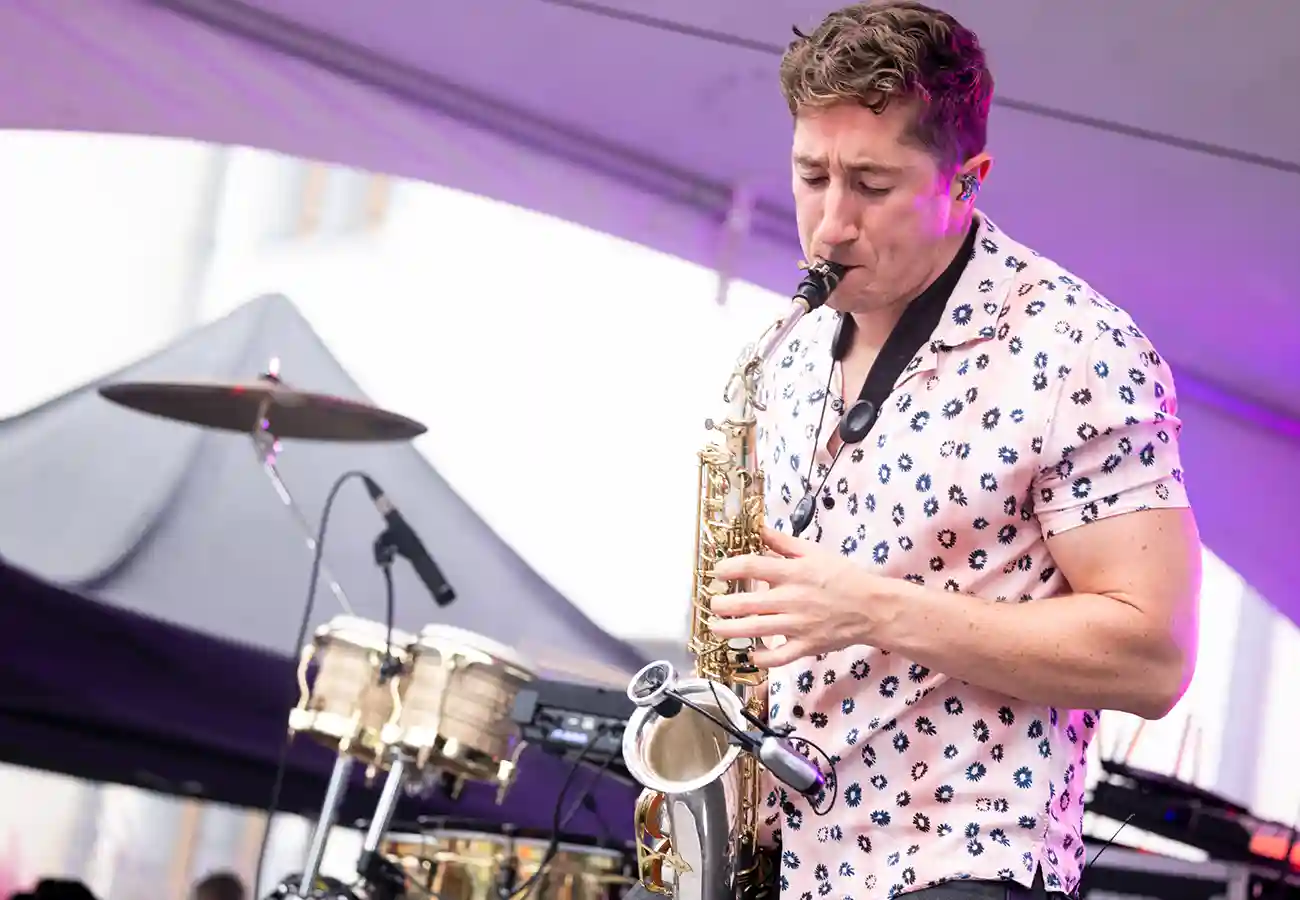 Saxofonist at SAP 25 Anniversary Galway