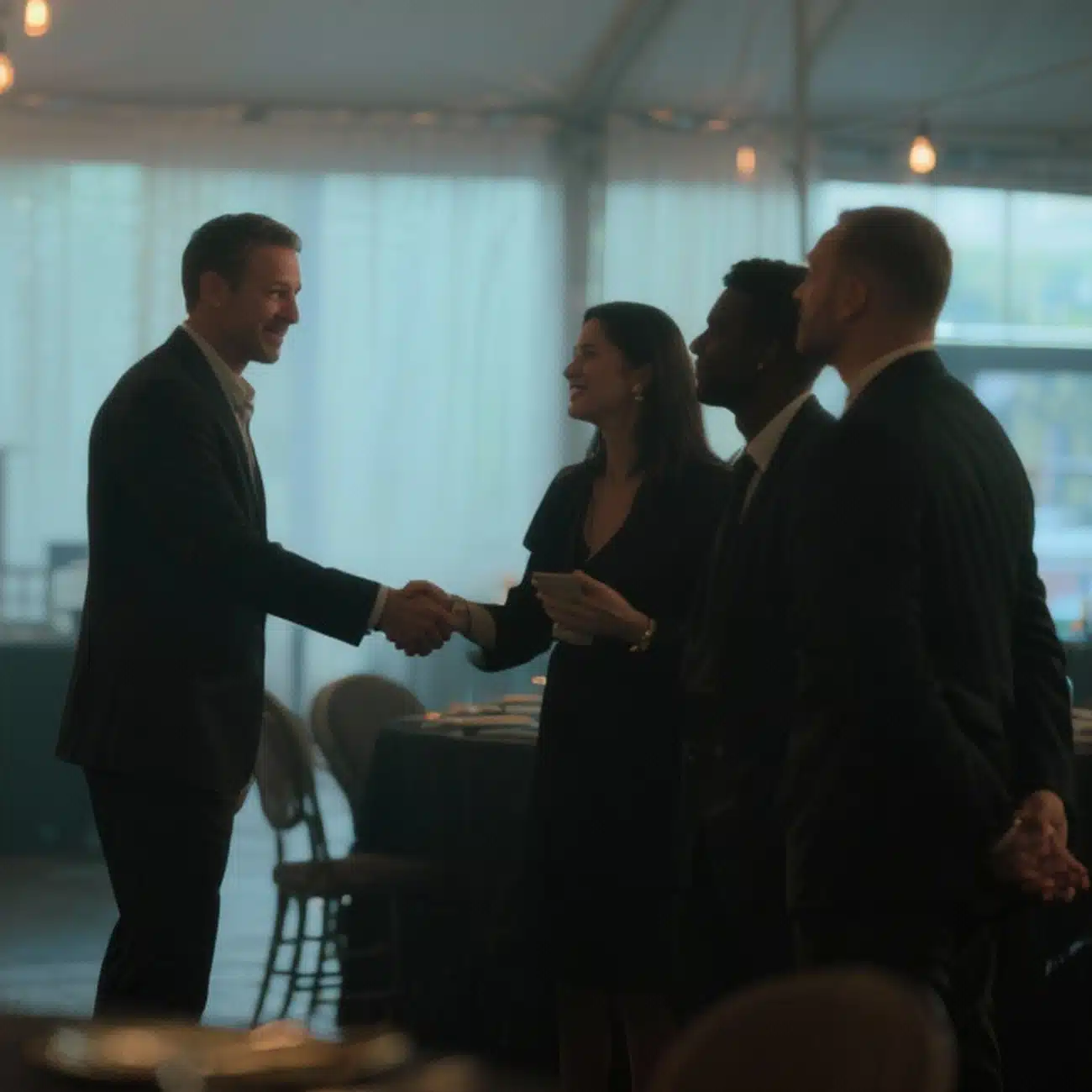 Event planner building a vendor network with trusted partners during event setup